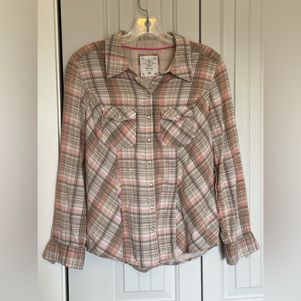 Pink Plaid Shirt - Petite Medium
